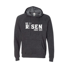 he is risen indeed pullover hoodie - easter hoodie - carbon - soft and spun apparel
