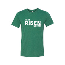 he is risen indeed t-shirt - easter t-shirt - grass green - soft and spun apparel