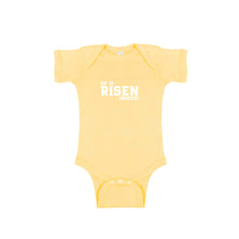 he is risen indeed onesie - easter onesie - banana - soft and spun apparel