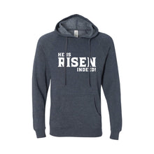 he is risen indeed pullover hoodie - easter hoodie - midnight navy - soft and spun apparel