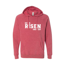 he is risen indeed pullover hoodie - easter hoodie - pomegranate - soft and spun apparel