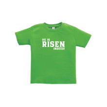 he is risen indeed toddler tee - easter toddler tee - apple - soft and spun apparel