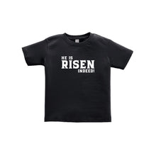 he is risen indeed toddler tee - easter toddler tee - black - soft and spun apparel
