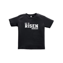 he is risen indeed toddler tee - easter toddler tee - black - soft and spun apparel