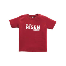 he is risen indeed toddler tee - easter toddler tee - garnet - soft and spun apparel