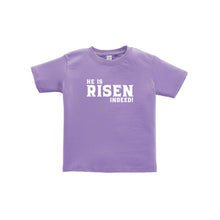 he is risen indeed toddler tee - easter toddler tee - lavender - soft and spun apparel