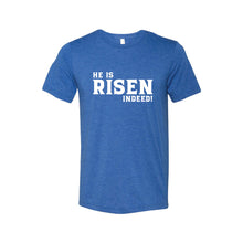 he is risen indeed t-shirt - easter t-shirt - true royal - soft and spun apparel