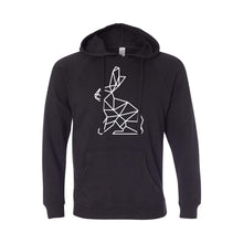 geometric easter bunny pullover hoodie - black - soft and spun apparel