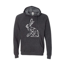 geometric easter bunny pullover hoodie - carbon - soft and spun apparel