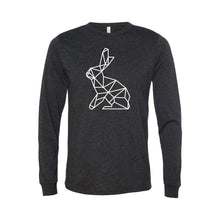 geometric easter bunny long sleeve t-shirt - charcoal - soft and spun apparel