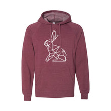 geometric easter bunny pullover hoodie - crimson - soft and spun apparel