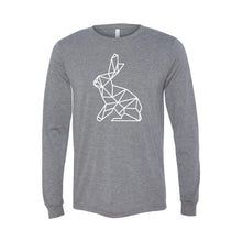 geometric easter bunny long sleeve t-shirt - gray - soft and spun apparel