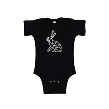 geometric easter bunny onesie - black - soft and spun apparel