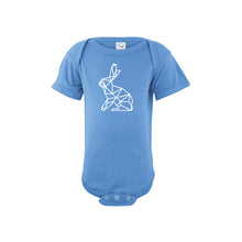 geometric easter bunny onesie - carolina blue - soft and spun apparel