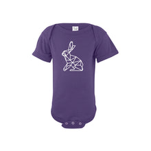 geometric easter bunny onesie - purple - soft and spun apparel
