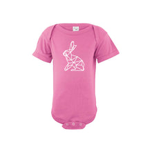geometric easter bunny onesie - raspberry - soft and spun apparel