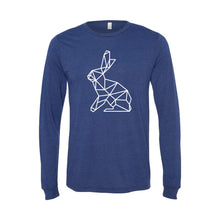 geometric easter bunny long sleeve t-shirt - navy - soft and spun apparel