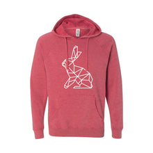 geometric easter bunny pullover hoodie - pomegranate - soft and spun apparel