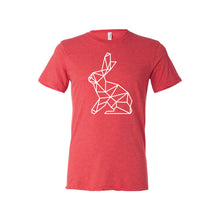 geometric easter bunny t-shirt - red - soft and spun apparel