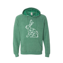 geometric easter bunny pullover hoodie - sea green - soft and spun apparel