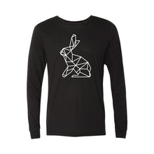geometric easter bunny long sleeve t-shirt - black - soft and spun apparel