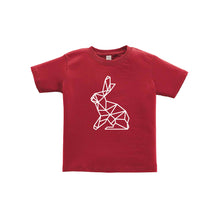 geometric easter bunny toddler tee - garnet - soft and spun apparel