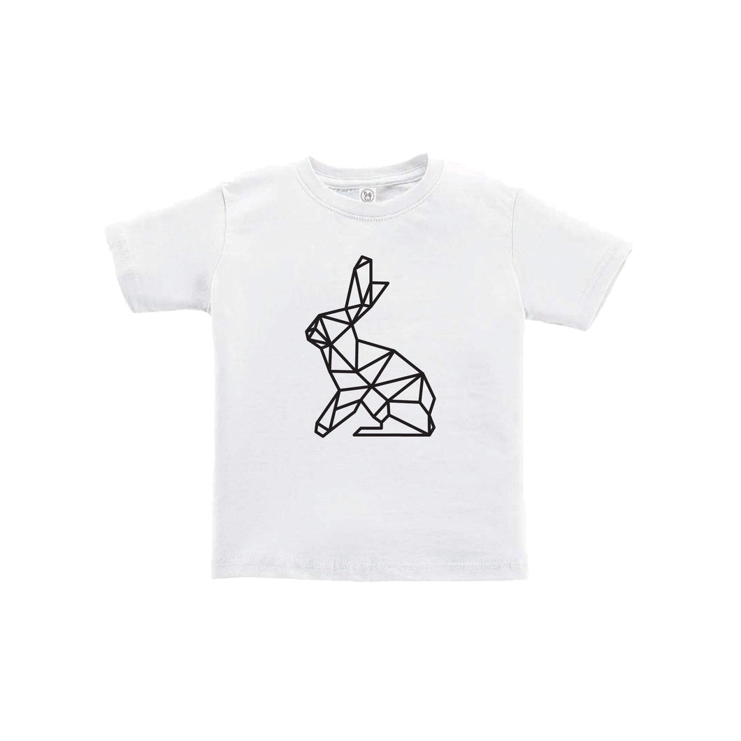 geometric easter bunny toddler tee - white - soft and spun apparel