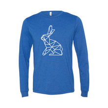 geometric easter bunny long sleeve t-shirt - true royal - soft and spun apparel