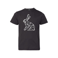 geometric easter bunny kids t-shirt - black - soft and spun apparel