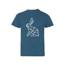 geometric easter bunny kids t-shirt - indigo - soft and spun apparel