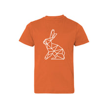 geometric easter bunny kids t-shirt - orange - soft and spun apparel