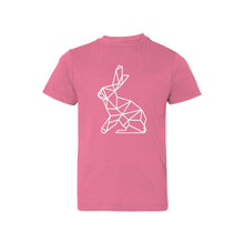 geometric easter bunny kids t-shirt - raspberry - soft and spun apparel