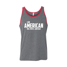 I Am American Men's Tank-XS-Deep Heather Red-soft-and-spun-apparel