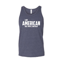 I Am American Men's Tank-XS-Navy Heather-soft-and-spun-apparel