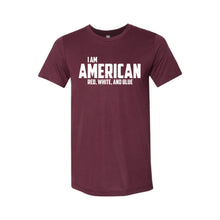 I Am American T-Shirt-XS-Solid Maroon-soft-and-spun-apparel