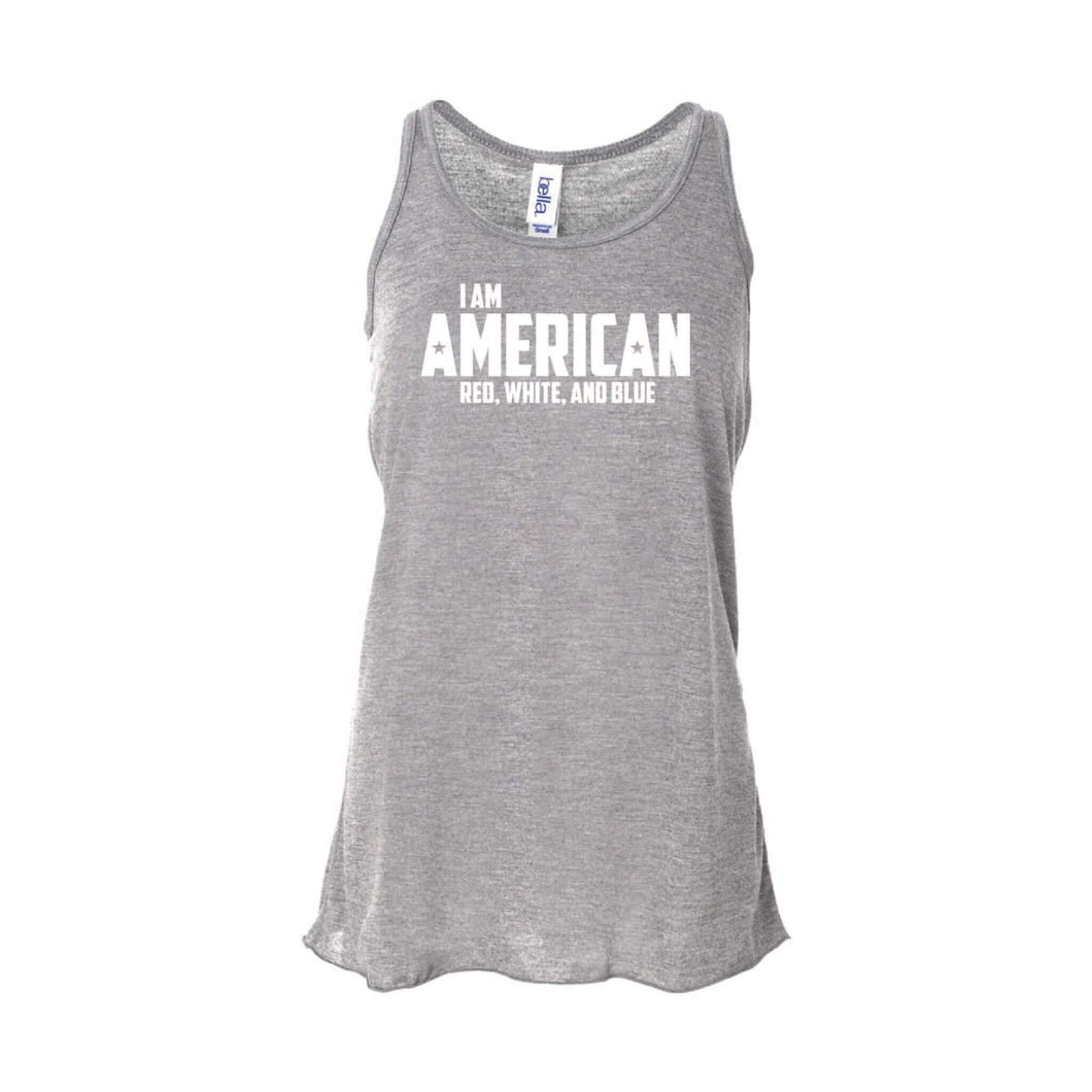 I Am American Women's Tank-XS-Athletic Heather-soft-and-spun-apparel