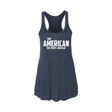 I Am American Women's Tank-XS-Heather Navy-soft-and-spun-apparel