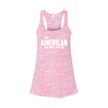 I Am American Women's Tank-XS-Red Marble-soft-and-spun-apparel