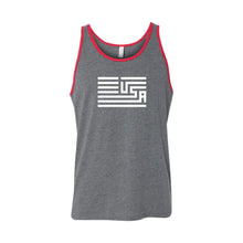 USA Flag Men's Tank-XS-Deep Heather Red-soft-and-spun-apparel