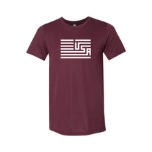 USA Flag T-Shirt-XS-Solid Maroon-soft-and-spun-apparel