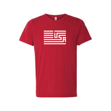 USA Flag T-Shirt-XS-Solid Red-soft-and-spun-apparel