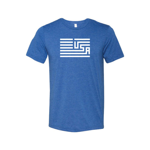 USA Flag T-Shirt-XS-True Royal-soft-and-spun-apparel