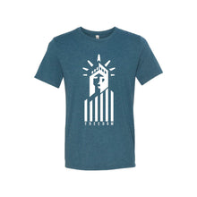 Statue of Liberty Freedom T-Shirt-XS-Steel Blue-soft-and-spun-apparel