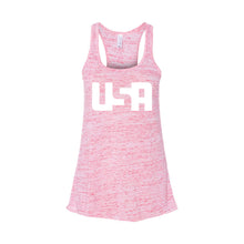 USA Women's Tank-XS-Red Marble-soft-and-spun-apparel