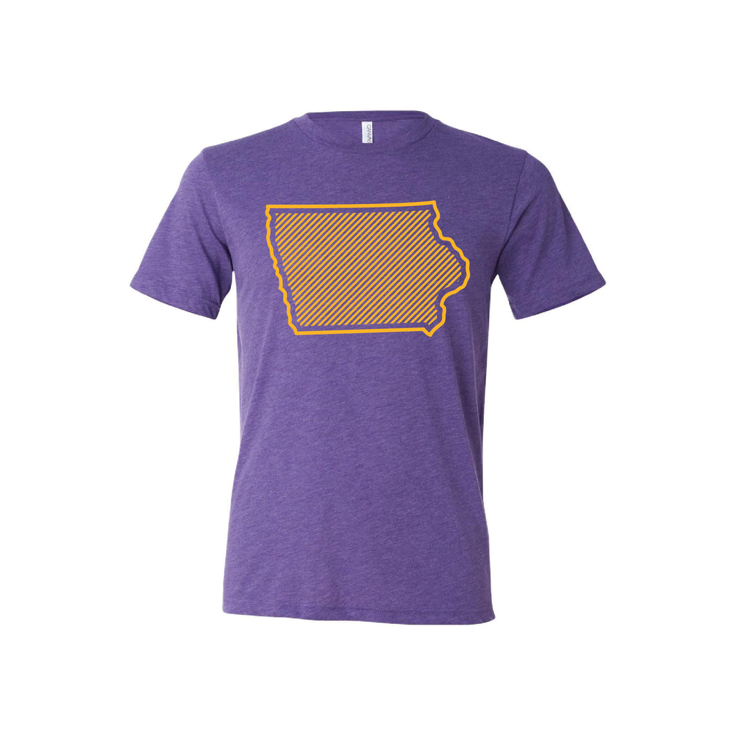 University of Northern Iowa Outline Themed T-Shirt-XS-Purple-soft-and-spun-apparel