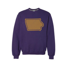 University of Northern Iowa Outline Themed Crewneck Sweatshirt-S-Purple-soft-and-spun-apparel