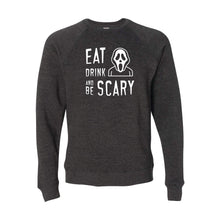 Eat Drink and Be Scary Crewneck Sweatshirt-S-Carbon-soft-and-spun-apparel