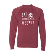 Eat Drink and Be Scary Crewneck Sweatshirt-S-Crimson-soft-and-spun-apparel