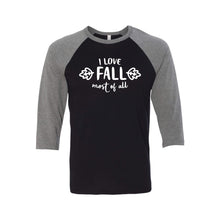 I Love Fall Most of All Raglan-XS-Black Deep Heather-soft-and-spun-apparel