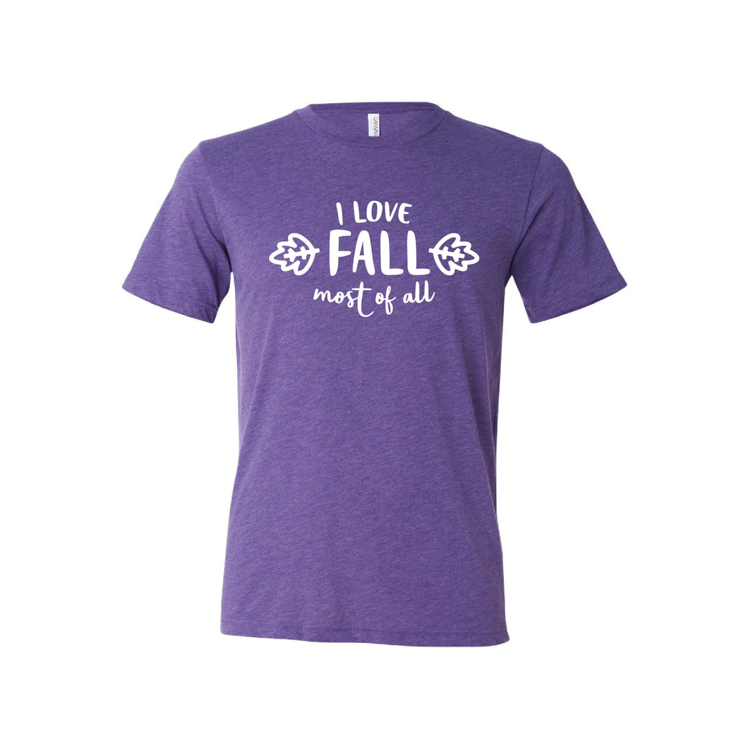 I Love Fall Most of All T-Shirt-XS-Purple-soft-and-spun-apparel